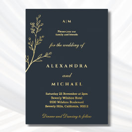 Monograma Botânico Mínimo Dourado