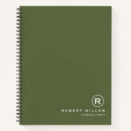 Monograma Branco e Azeitona Personalizado Inicial