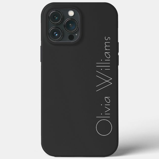 Monograma branco elegante | Na moda Moderno Minima (Verso)