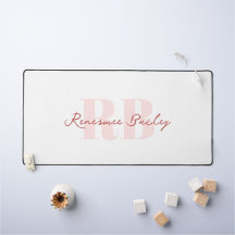 Monograma branco rosa mínimo