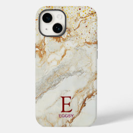 monograma brilhante dourado mármore branco chic