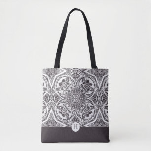 Monograma Bumblebes Mandala Tote Bag