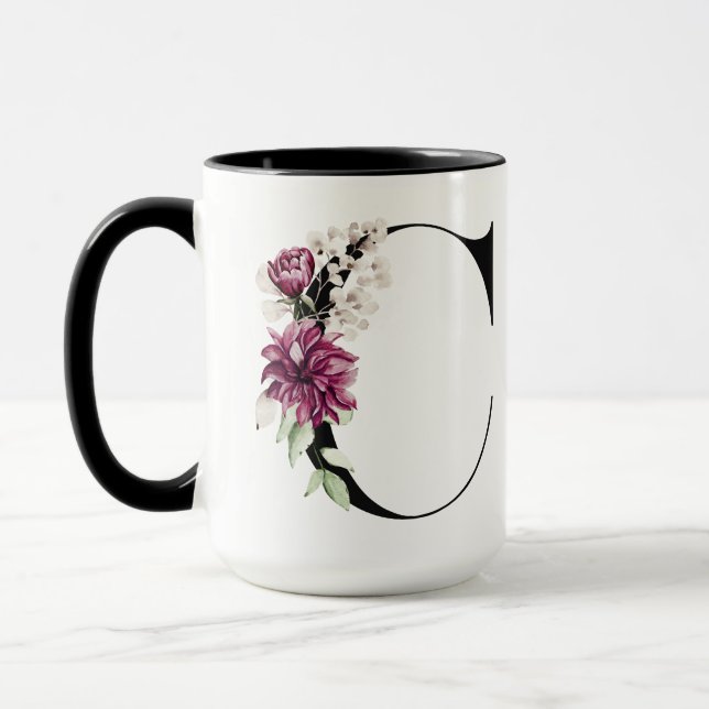 Monograma | Caneca de café com a letra C (Esquerda)