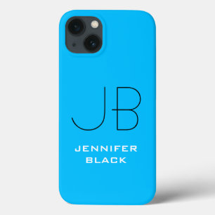 Monograma Capri Blue Minimalist Modern Name