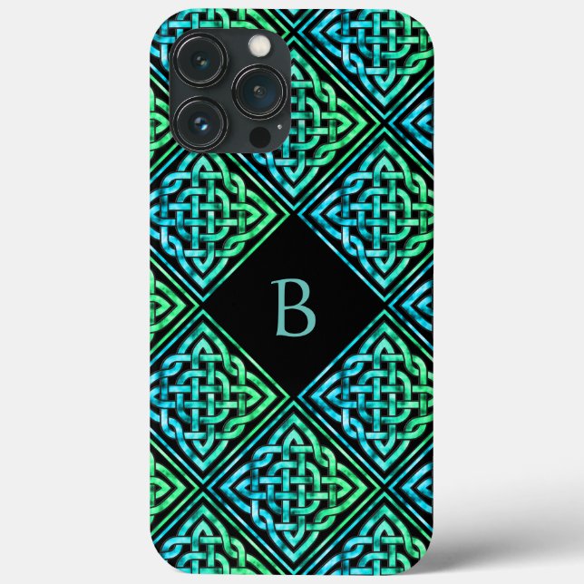 Monograma Celtic Knot iPhone 13 Pro Max Case (Verso)