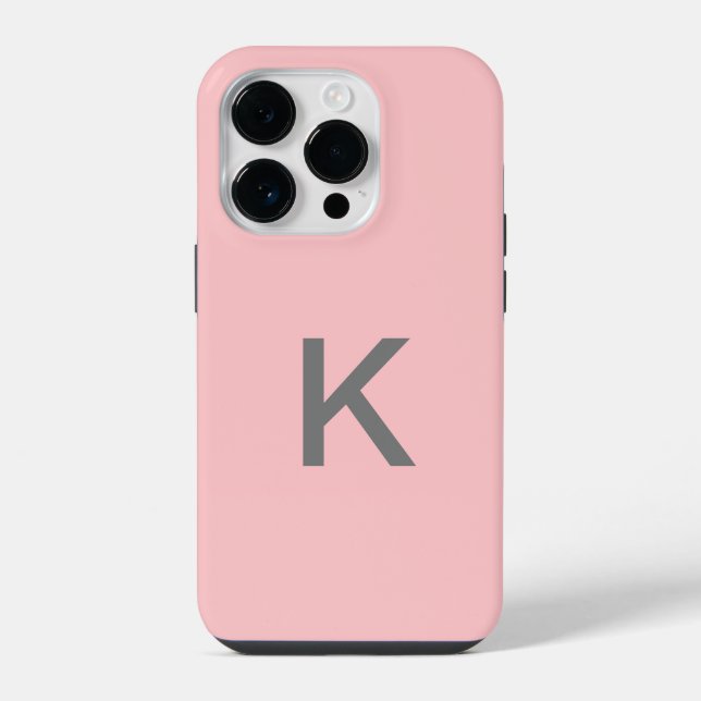 Monograma Chic Simples Rosa Personalizado (Verso)