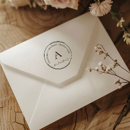 Monograma Círculo Carimbo da Madeira