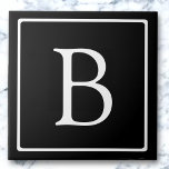 Monograma clássico simples | Preto com texto branc<br><div class="desc">Mínimo e elegante.</div>