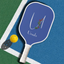 Monograma com aquarela - letra U azul