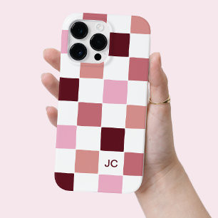 Monograma com padrão simples, cor-de-rosa, moderno