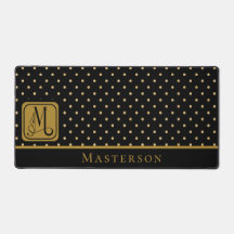 Monograma com Pontos Polka Preto e Dourado com Sob