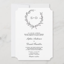 Monograma - Convite Formal de Casamento Minimalist