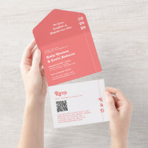 Monograma cor-de-coral cor-de-rosa Retro Verão Cód