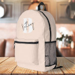 Monograma Cor-de-Rosa Espelho Moderno Elegante<br><div class="desc">Um design de monograma manuscrito em estilo elegante em tipografia de escrita casual informal preta sobre uma letra inicial cor-de-rosa-claro e cor-de-rosa escura. O texto pode ser facilmente personalizado para um design tão exclusivo quanto você!</div>