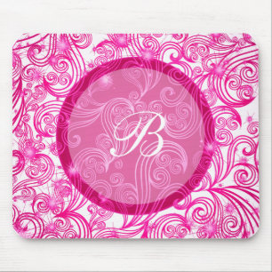Monograma cor-de-rosa Mousepads