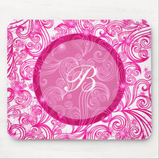 Monograma cor-de-rosa Mousepads