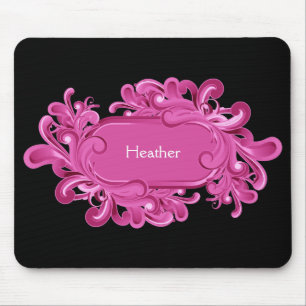 Monograma cor-de-rosa Mousepads