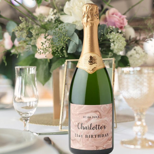 Monograma cor-de-rosa rosa ouro de aniversário (Criador carregado)