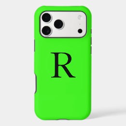 Monograma Cor Sólida Verde Neon Inicial Legal