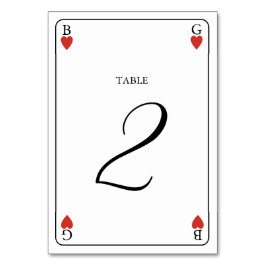 Monograma Corações Jogando Cartão Número de Tabela