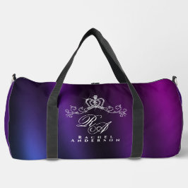 Monograma Coroa com Brilho Azul Roxo