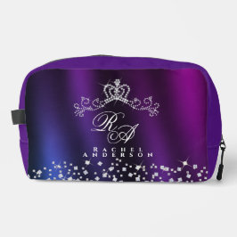 Monograma Coroa com Brilho Azul Roxo