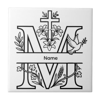 Monograma cristão M personalizável