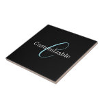 Monograma Curto Editável Branco Azul Preto<br><div class="desc">Design de monograma editável, personalize e mude como quiser!</div>