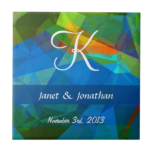 Monograma customizável dos polígono 39 abstratos (Frente)