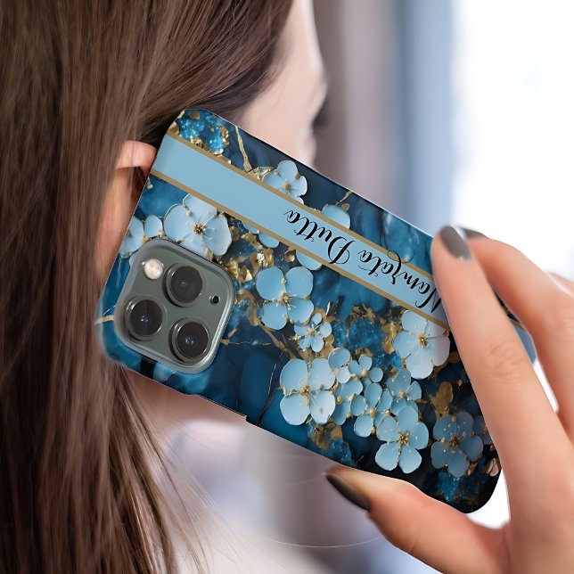 Monograma da Agata de Veias Douradas Azul (Criador carregado)