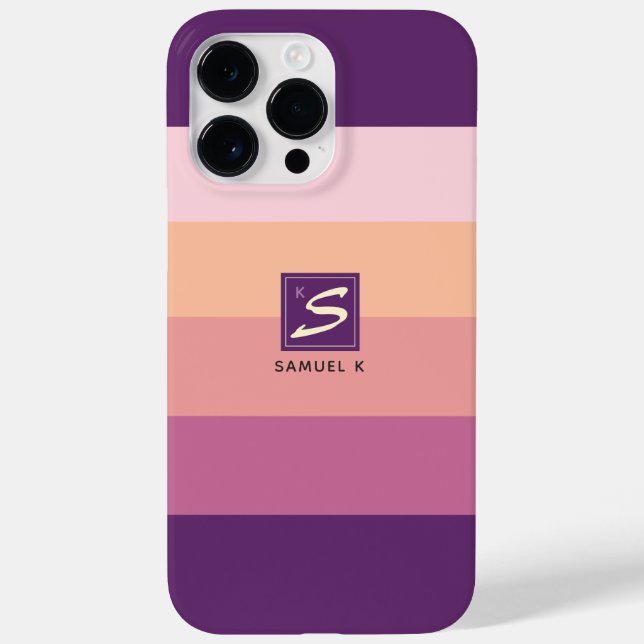 Monograma da faixa de cores sunset (Verso)