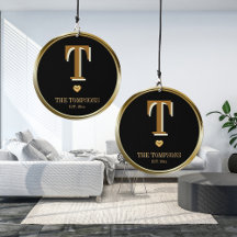 Monograma da família Elegante Dourado