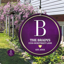 Monograma da família - Nome e endereço personaliza