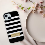 Monograma das tiras de pré-disquete preto e Dourad<br><div class="desc">Um padrão de fita de pré-disquete giro bonito e moderno,  personalizado com um simples monograma clássico de nome em um quadro colorido contrastante. Clique nele para alterar a fonte e a cor do texto para criar a sua própria fonte exclusiva de um tipo de design!</div>