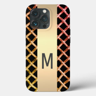 Monograma de aço Dourado Elegante