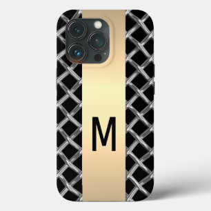 Monograma de aço Dourado Elegante