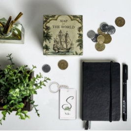 Monograma de aquarela inicial de acrílico Chaveiro