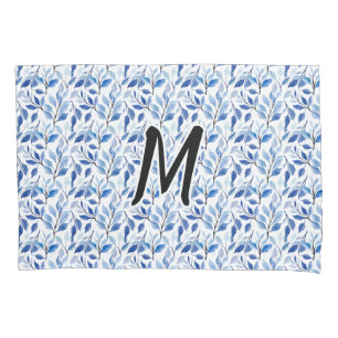 Monograma de Arte Fino em Mosaico de Folha Azul em