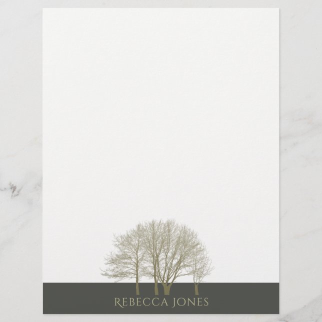 MONOGRAMA DE ÁRVORES DO OUTONO DE CINZAS ELEGANTES (Frente)