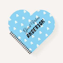 Monograma de boas vibrações com nome azul