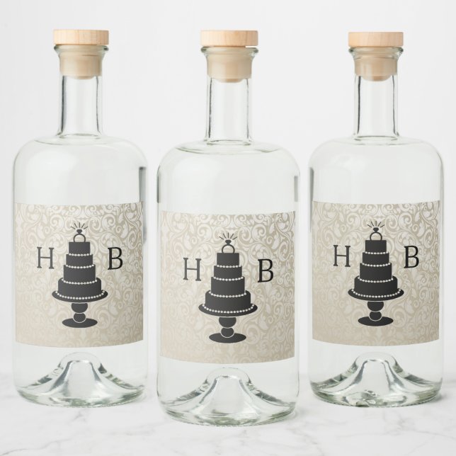 Monograma de Bolo Casado (Garrafas)