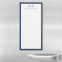 Monograma de Borda Azul Marinho Elegante