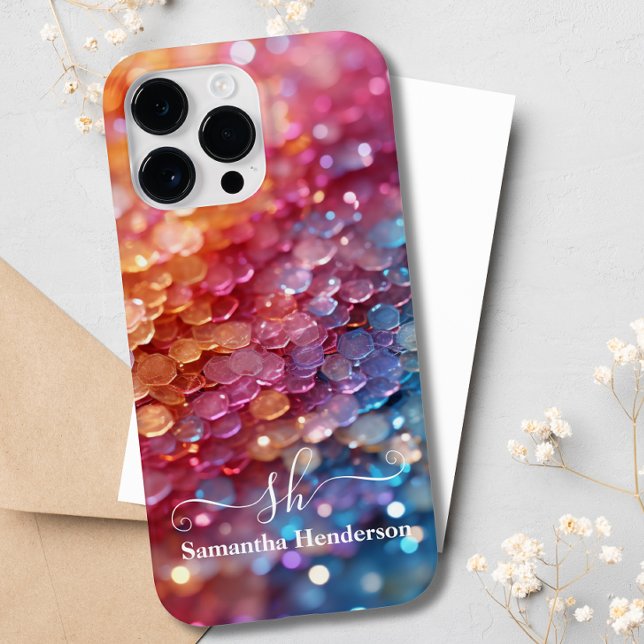 Monograma de Brilhante de Pastel Cor-de-Rosa Azul  (Criador carregado)