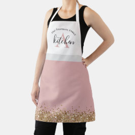 monograma de brilho dourado rosa personalizado