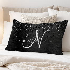 Monograma de brilho preto personalizado
