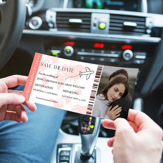 Monograma de cartão de embarque salvar bilhete de  (Criador carregado)