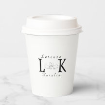 Monograma de Casamento Branco Simples e Elegante M