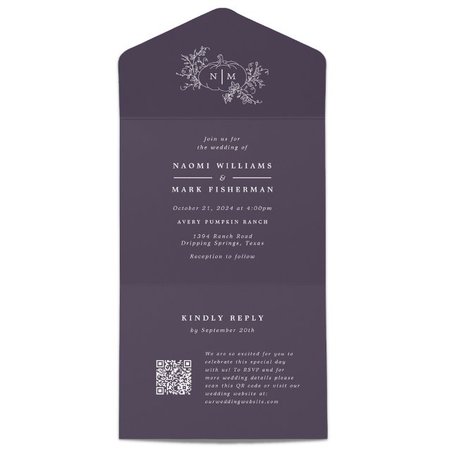 Monograma de Casamento de Vinhas de Abóbora com RS (Criador carregado)