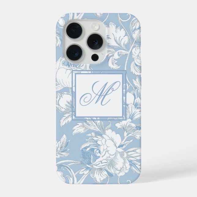 Monograma de Chinoiserie Azul e Branco (Verso)