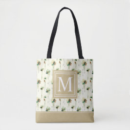 Monograma de Chuva de Flores Brancas| Saco de Tote